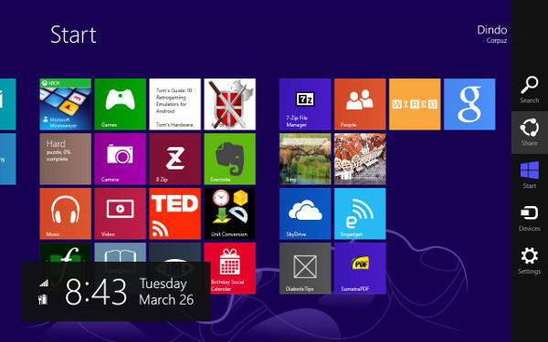 Windows 8 Charms Bar